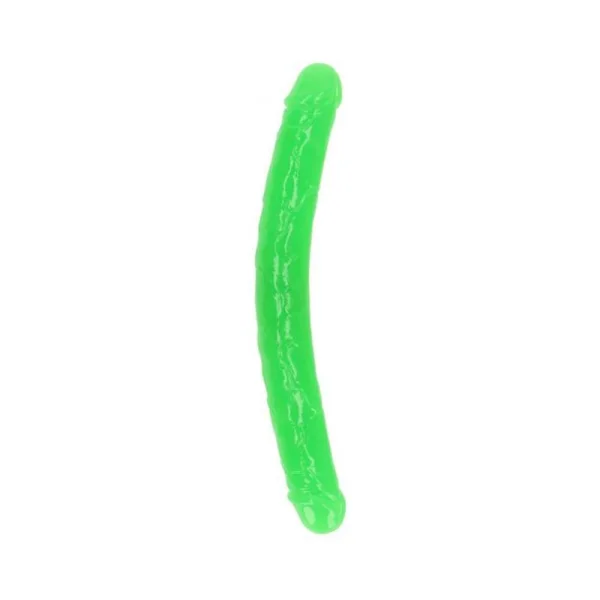 Couples Dildos: Realrock Glow In The Dark Double Dong 15 In. Dual-ended Dildo Neon Green