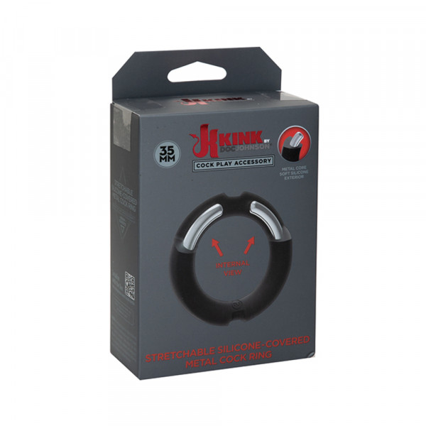 Kink By Doc Johnson Hybrid Silicone Covered Metal Cock Ring 35mm