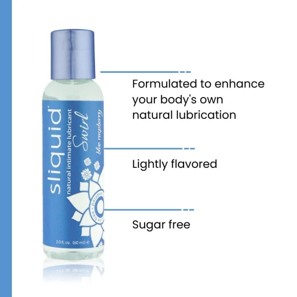 Sliquid Swirl Naturals Blue Raspberry - Flavored Lube | 2oz