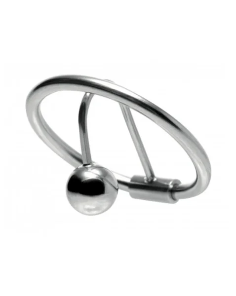 Halo Urethral Plug With Glans Ring - Silver