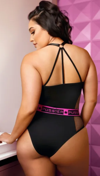 Fantasy Lingerie Pussy Power Mesh Paneled Playsuit