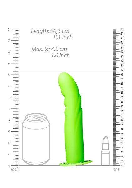 Ouch! Glow in the Dark Textured Curved Hollow Strap-On — image 8 of 9
