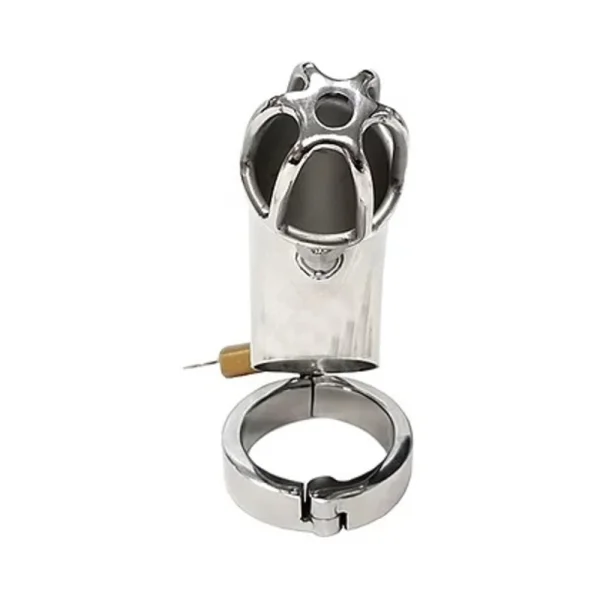 Stainless Cock Cage With Padlock In Clamshell