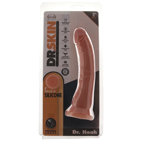 Dr. Skin Dr. Noah 8" Realistic Posable Silicone Dildo With Suction Cup By Blush - Vanilla