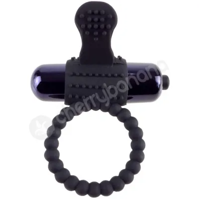 Fantasy C Ringz Black Vibrating Silicone Super Ring