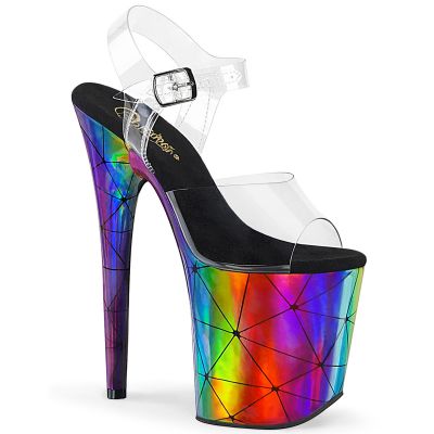 8 inches Heel 4 inches Wrapped PF Ankle Strap Sandal