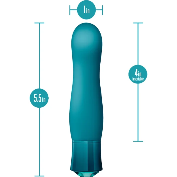 Oh My Gem Fierce Rechargeable Silicone Warming G-Spot Vibrator By Blush - Blue Topaz