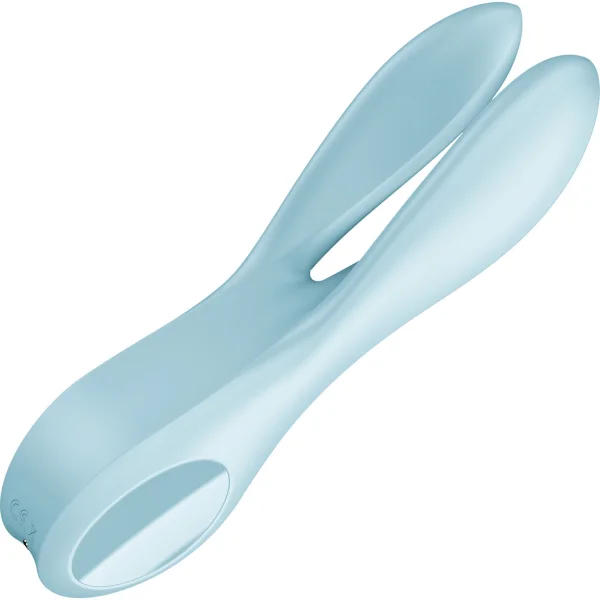 Satisfyer Threesome 1 Rechargeable Waterproof 12-Function Dual Stimulation Vibrator - Light Blue