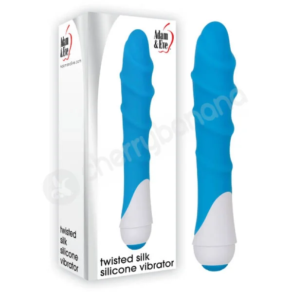 Adam & Eve Blue Twisted Silk Silicone Vibrator