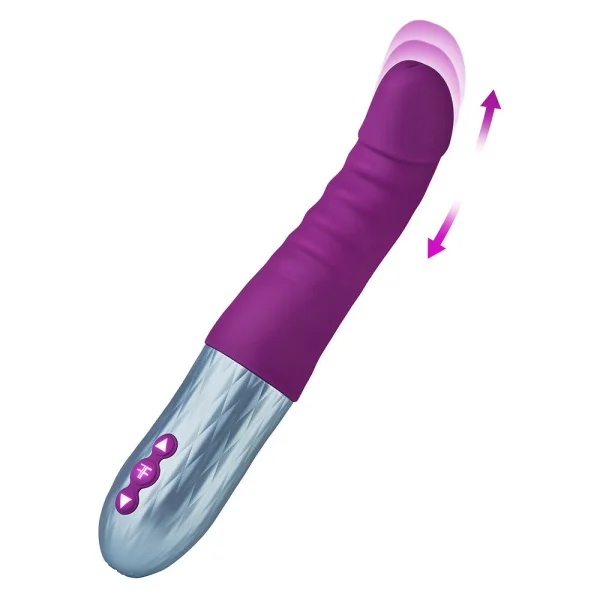 Cadenza Rechargeable Silicone Thrusting Dildo By FemmeFunn - Purple