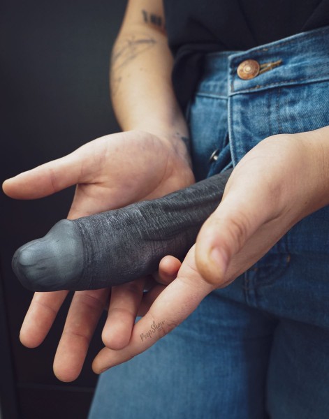 SquarePegToys® Leo Harness SuperSoft Bronze Silicone Dildo with Suction Cup