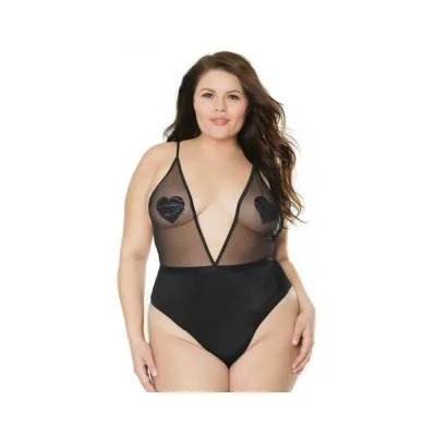 Crotchless Teddy Black Os Xl Hanging
