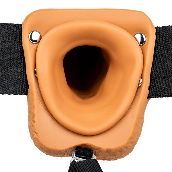 Real Rock Hollow Vibrating 9 Inch Ballsy Strap-On