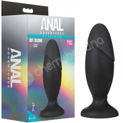 Anal Adventures Platinum Silicone 5 75 Rocket Plug Black