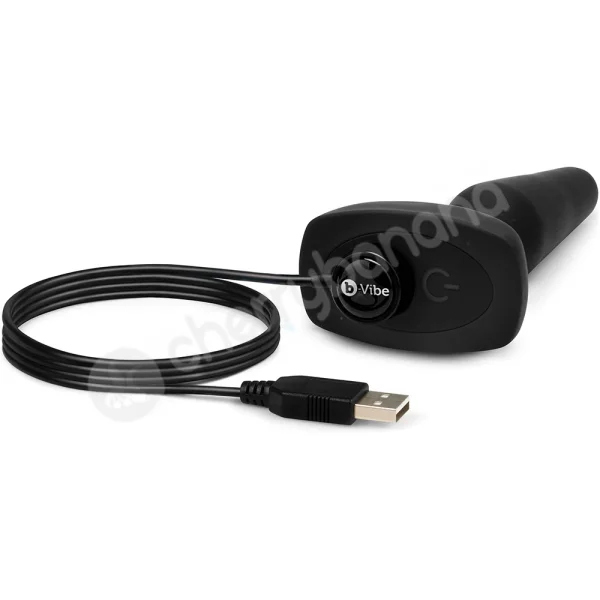 B-vibe Trio Plug Black Remote Control Vibrating Butt Plug With Case