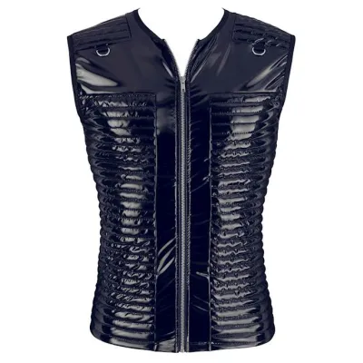 Vinyl Biker Shirt Black Small