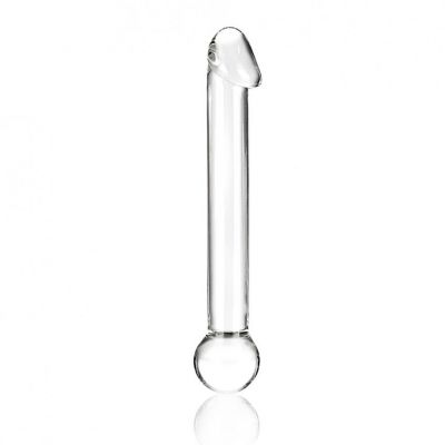 Realistic Head Glass Dildo 7in Clear