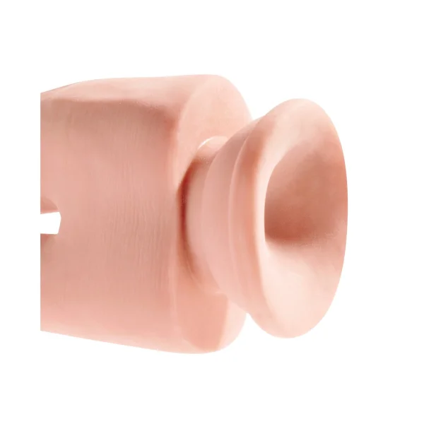 King Cock Plus 9.5" Triple Density Double Penetrator Dildo With Suction Cup Base - Vanilla