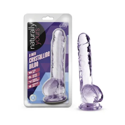 Naturally Yours Crystalline Dildo 8 In Amethyst
