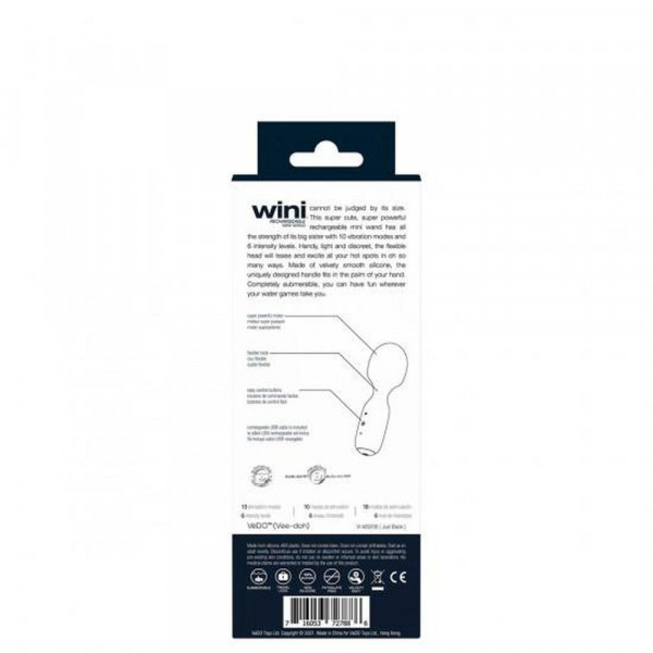 VeDO WINI Mini Vibrator Wand - Black — image 5 of 13