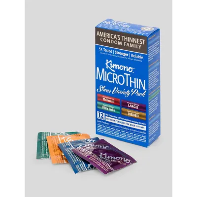 Kimono MicroThin Sheer Variety Pack Latex Condoms 12 Count