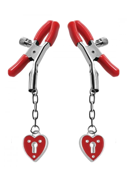 Captive Heart Padlock Nipple Clamps