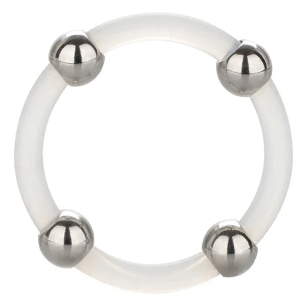 Steel Beaded Silicone Ring Large