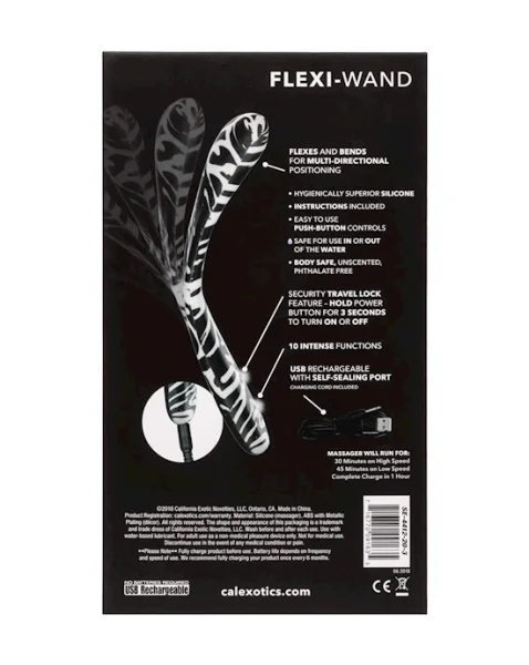 Hype Flexi-wand Vibrator - Black / White