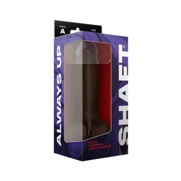Shaft Model A Liquid Silicone Dong With Balls 9.5 In. Mahogany