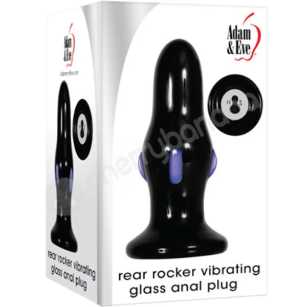 Adam & Eve Rear Rocker Vibrating Glass 3.2" Anal Plug