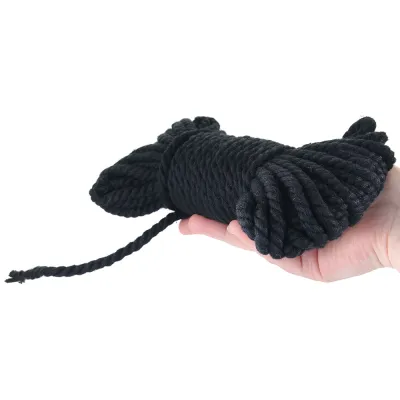 Merci Bind Tie Hemp 30ft Bondage Rope in Black