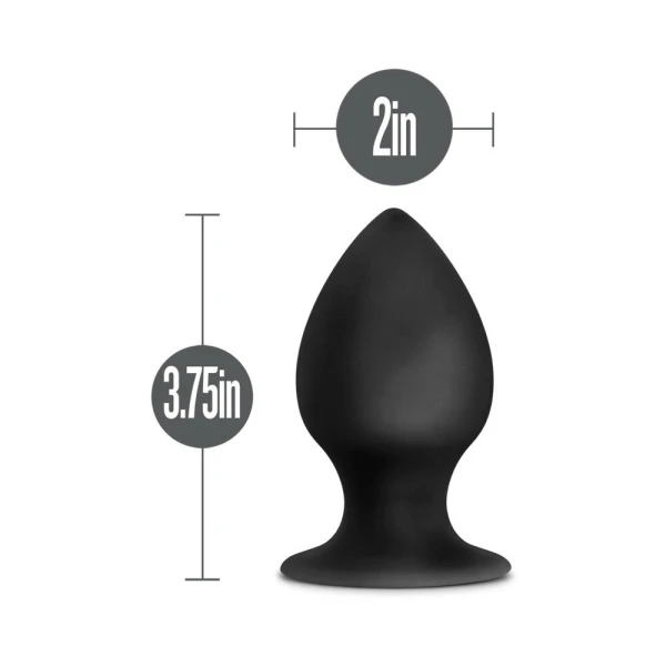 Blush Anal Adventures Platinum Silicone Anal Stout Plug - Large Black