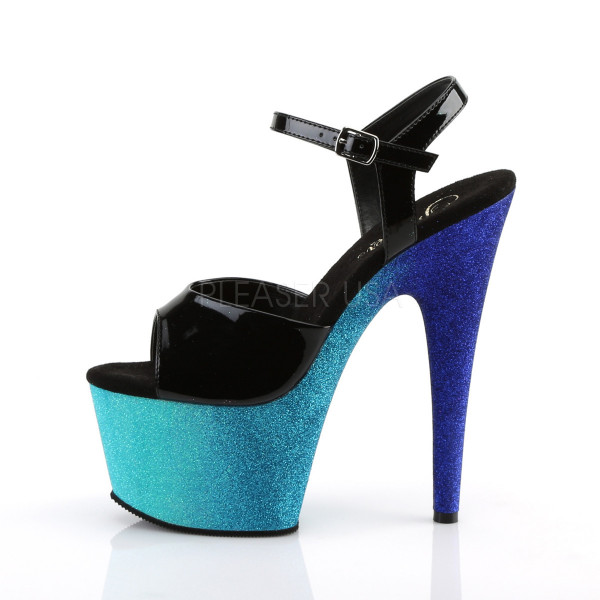 7 inches Heel, 2 3/4 inches Ombre Glittered PF Ankle Strap Sandal — image 23 of 25