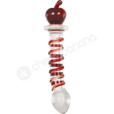 Adam Eve Eve s Twisted Crystal Clear Red Glass Dildo