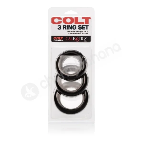Colt Black 3 Ring Cock Ring Set