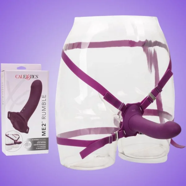 ME2 Rumble Probe Rechargeable Waterproof Silicone Strap-On Harness Vibrator