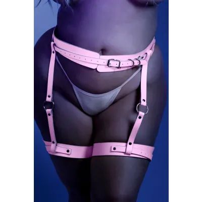 Neon Nights Light Pink Leg Harness By Fantasy Lingerie