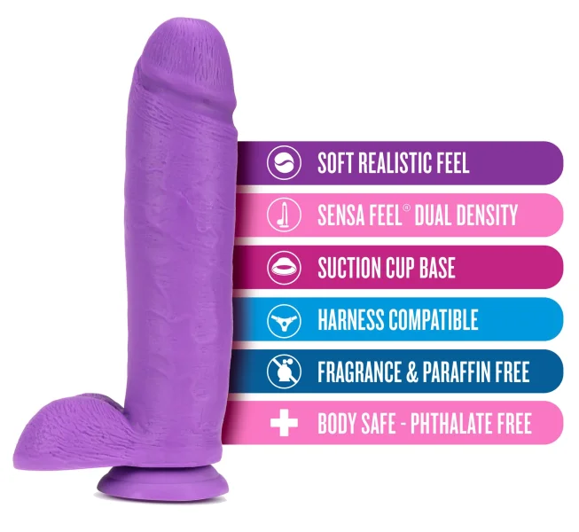 Neo - 10 Inch Dual Density Dildo - Neon Purple