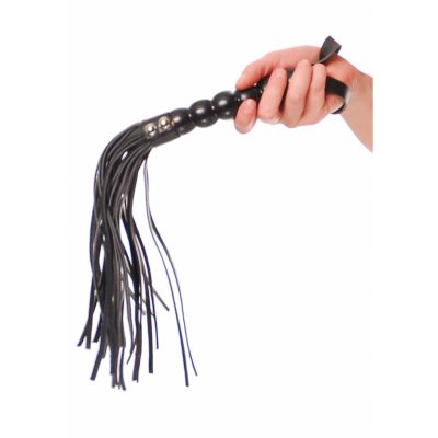 Beaded Cat o Nine Tails Black Spanking Paddles
