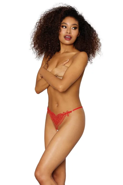 Pearl G-String - One Size - Lipstick Red