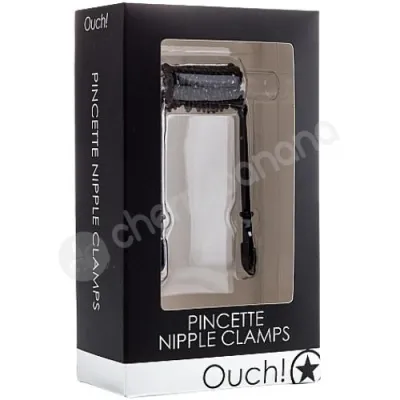 Ouch Pincette Black Nipple Clamps With Chain