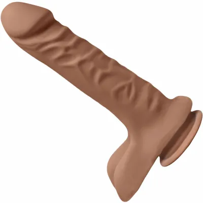 The D Super D 8 Suction Cup Dildo by Doc Johnson Caramel