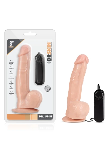 Dr. Skin - Dr. Spin - 8 Inch Gyrating Realistic Dildo - Vanilla