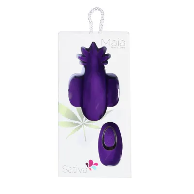 Sativa 10 Function Remote Control Panty Vibrator 420 Series Purple