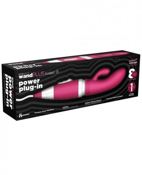 Bodywand Wand Plus Rabbit 8 Power Plug In Pink — image 4 of 4