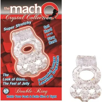 The Macho Crystal Collection Double Ring Clear
