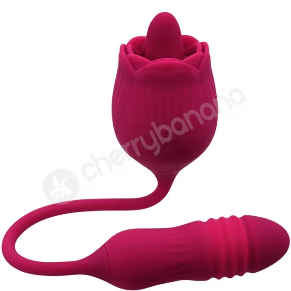 Evolved Wild Rose Flickering Stimulator With Thrusting Bullet