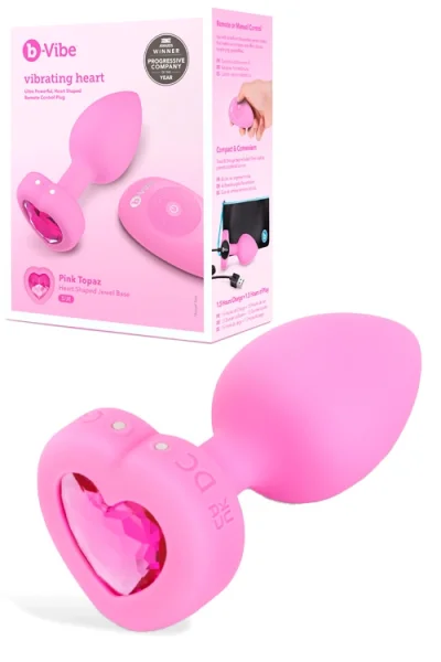 B-Vibe 3.85" Small Vibrating Heart Plug