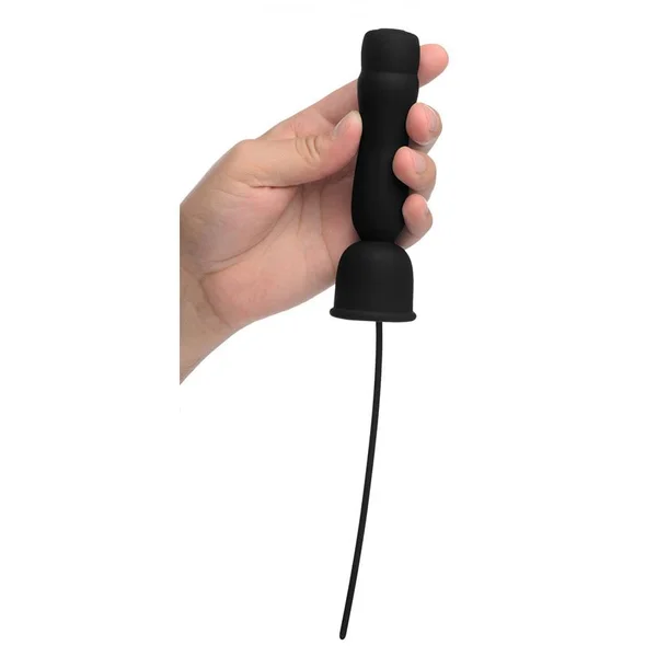 16X Black Silicone Penis Head Vibrating Teaser with Urethral Sound — image 2 of 6