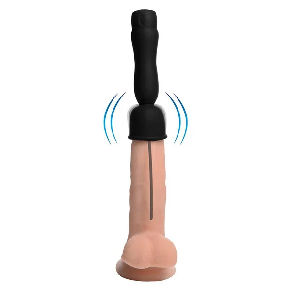 16X Black Silicone Penis Head Vibrating Teaser with Urethral Sound — image 3 of 6